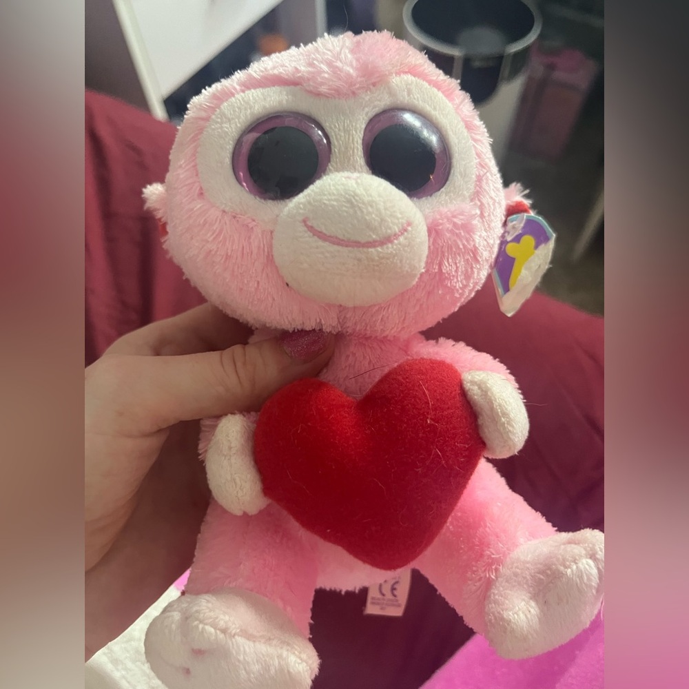 Ty Beanie Boos Pink Monkey